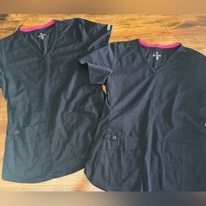 Med Couture Black scrub tops